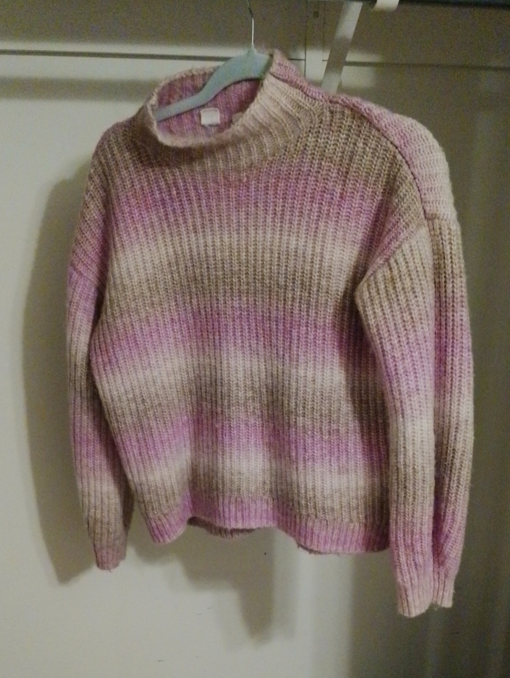 GAP knit sweater in pink, Cream, Taupe.